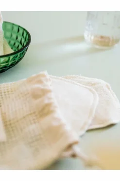 Online Bachca 7 carrés démaquillants réutilisables + filet de lavage