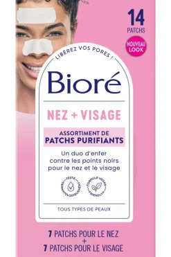 Bioré Assortiment de 14 patchs purifiants nez et visage