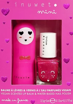 Sale Inuwet (In Unicorn We Trust) Coffret enfant duo baume & vernis Rose fushia