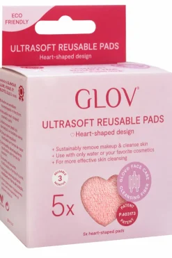 Outlet GLOV Disques cosmétique réutilisable en forme de coeur rose