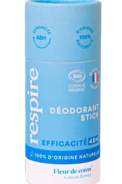 Discount Respire Déodorant naturel solide en stick Fleur de Coton
