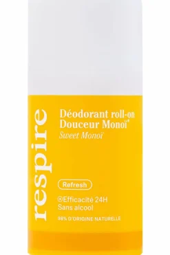 Outlet Respire Déodorant roll-on douceur Monoï rechargeable