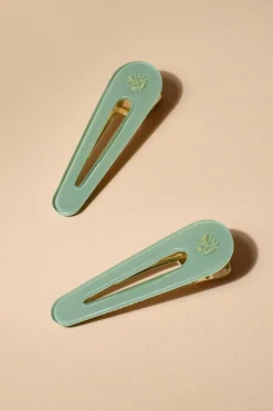 Clearance Bachca Duo de barrettes vert d’eau