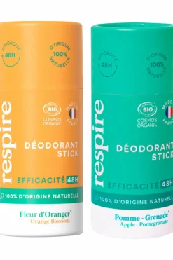 Online Respire Duo de déodorants solides Fleur d’Oranger & Pomme Grenade