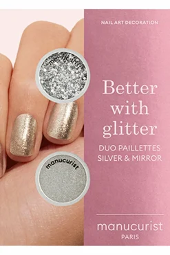 Clearance Manucurist Duo de poudre à effet et paillettes Silver edition
