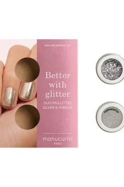 Clearance Manucurist Duo de poudre à effet et paillettes Silver edition