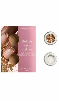 Manucurist Duo de poudre à effet et paillettes Rose Gold edition