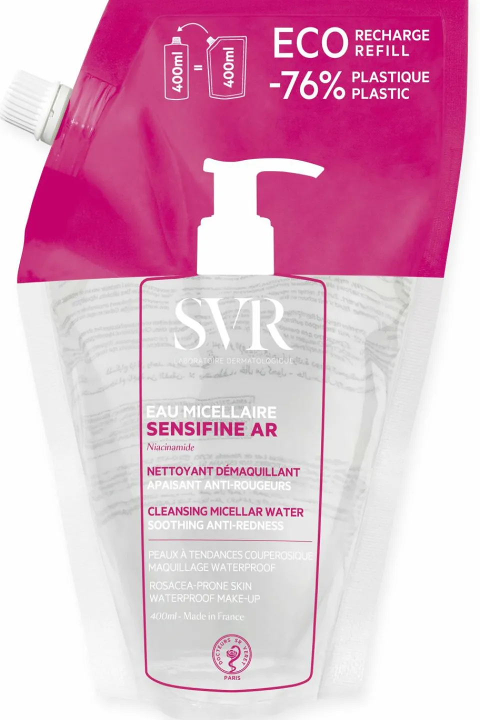 Best SVR Eau micellaire apaisante anti-rougeurs Sensifine AR rechargeable