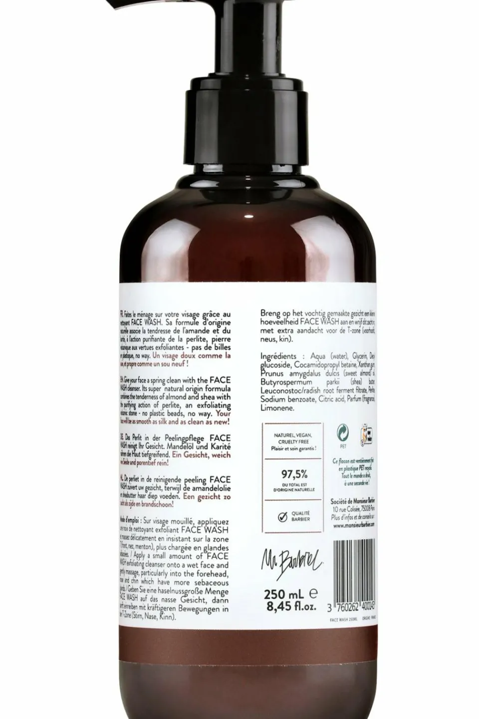 Best Monsieur Barbier Gel nettoyant exfoliant visage homme Face Wash