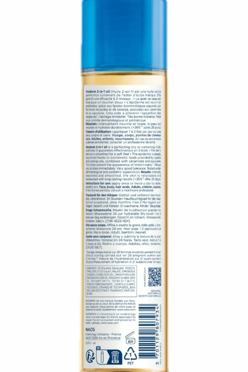 Best Bioderma Huile sèche corps 2 en 1 Atoderm