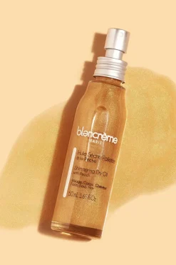 Hot Blancrème Huile sèche pailletée à la pêche