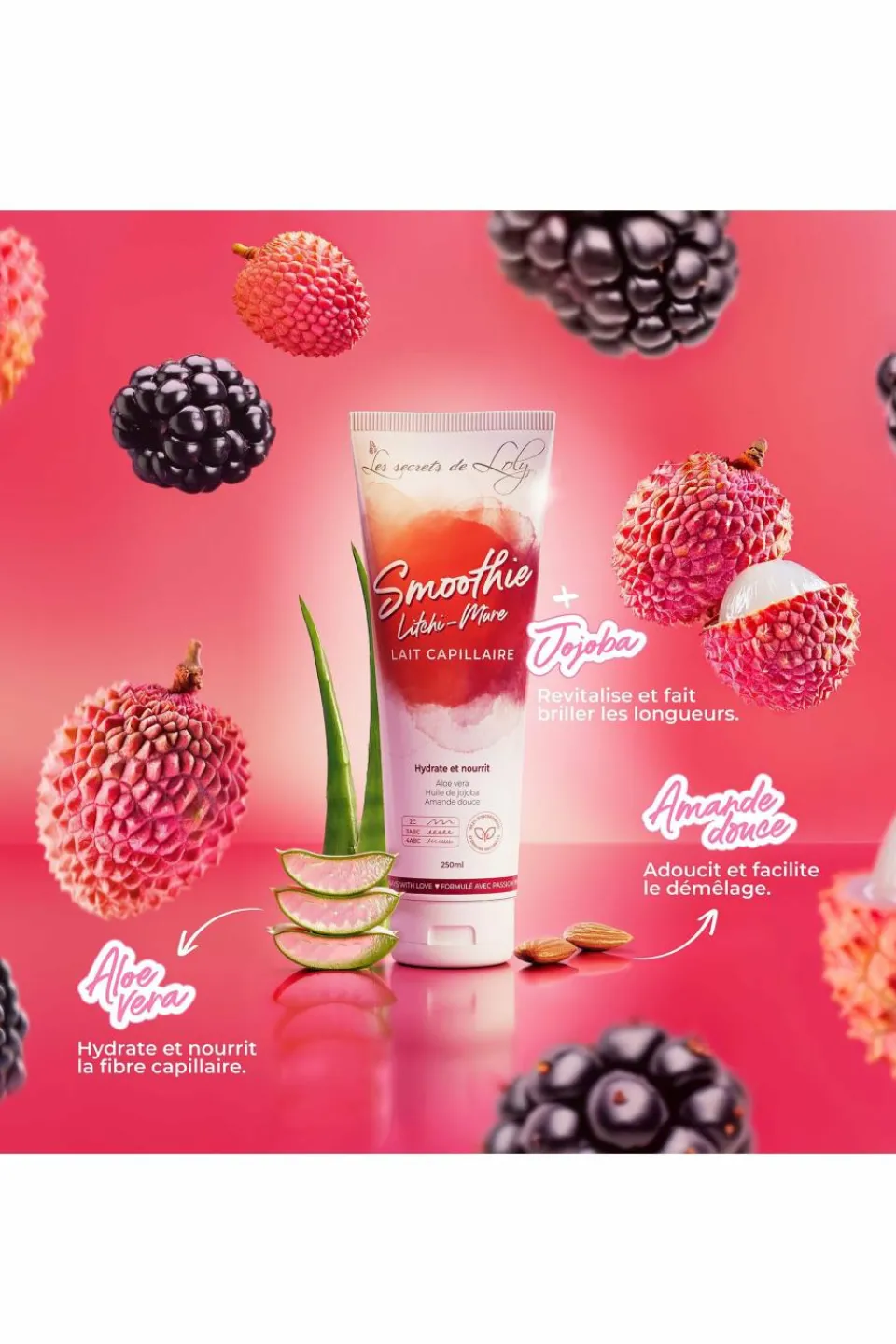Clearance Les Secrets de Loly Lait capillaire hydratant smoothie Litchi Mûre