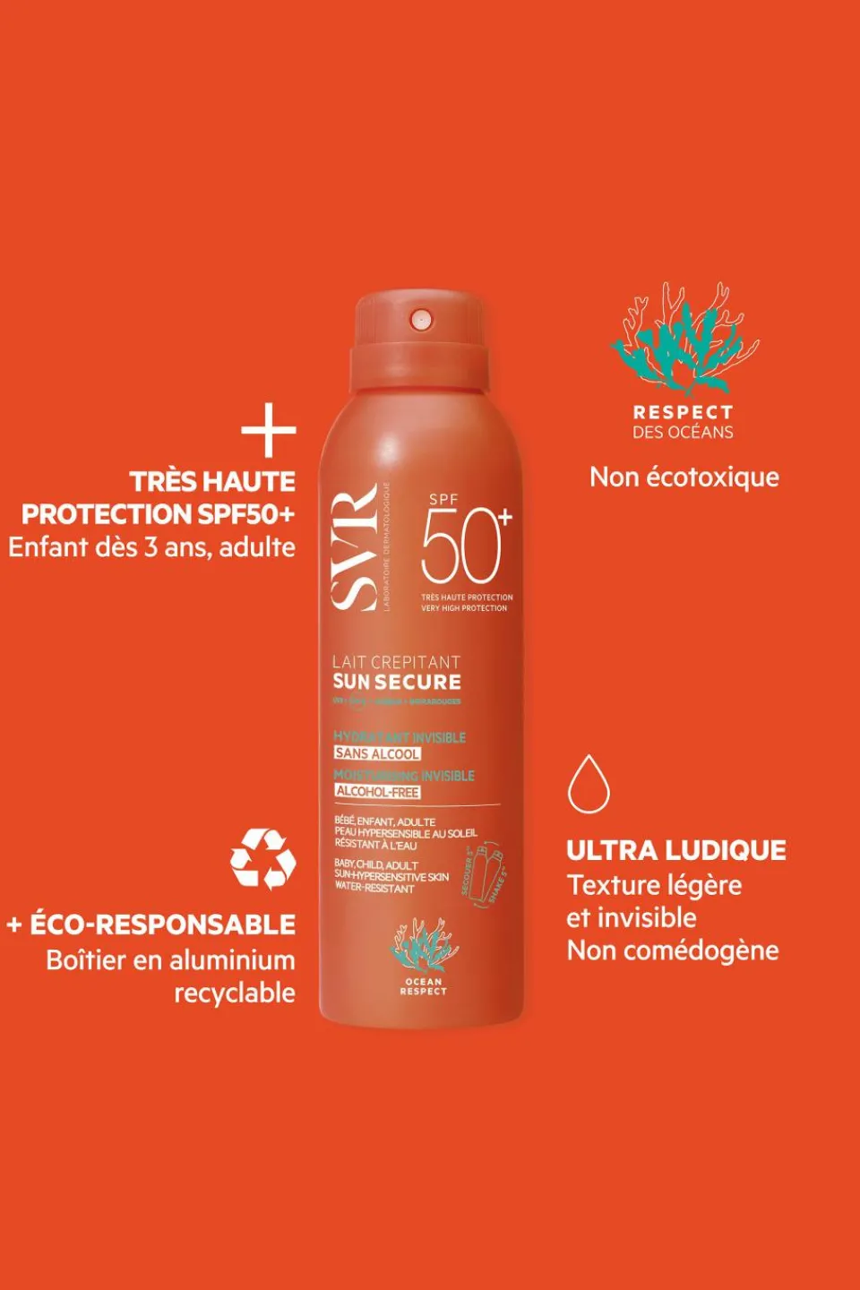 Discount SVR Lait hydratant crepitant invisible Sun Secure SPF50+