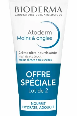 Sale Bioderma Lot de 2 crèmes mains et ongles réparatrice Atoderm