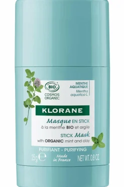 Sale Klorane Masque en stick bio Menthe Aquatique visage