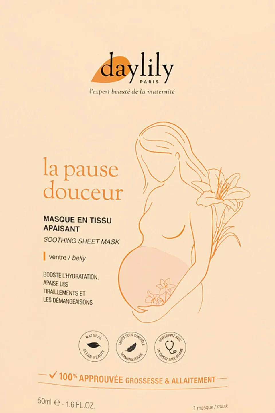 Best Daylily Paris Masque en tissu pour le ventre apaisant la Pause Douceur