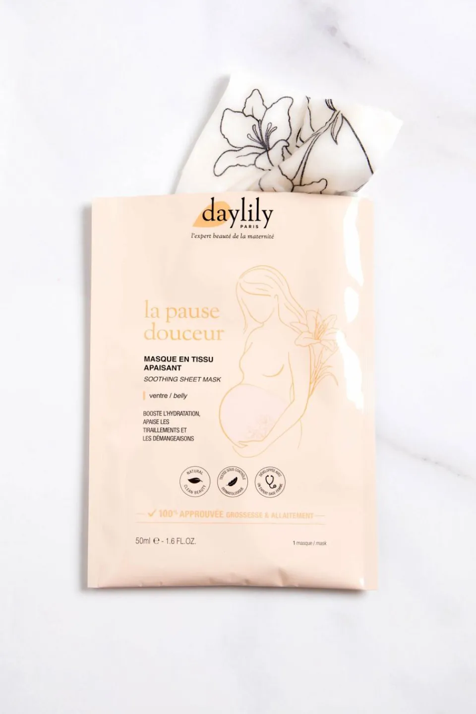 Best Daylily Paris Masque en tissu pour le ventre apaisant la Pause Douceur