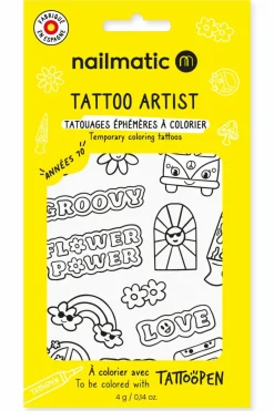 Outlet Nailmatic Planche de tatouages à colorier seventies