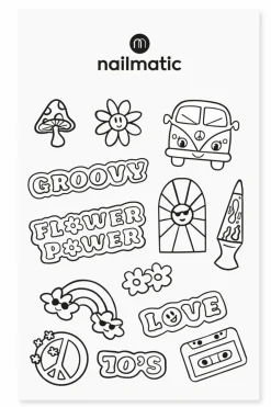 Outlet Nailmatic Planche de tatouages à colorier seventies