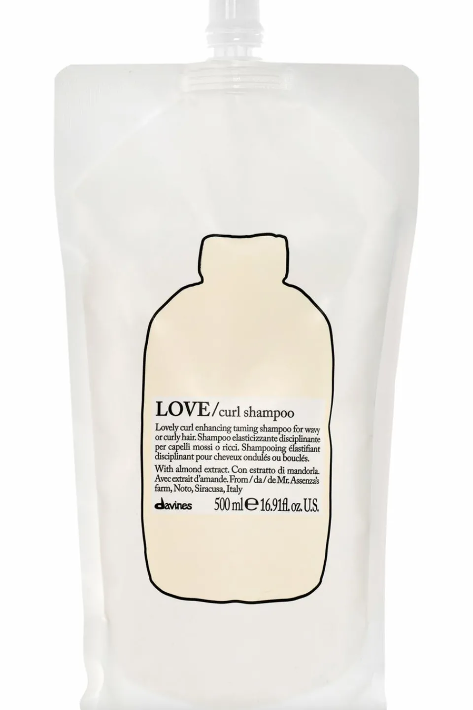 Discount Davines Shampoing disciplinant rechargeable pour cheveux ondulés et bouclés Love Curl