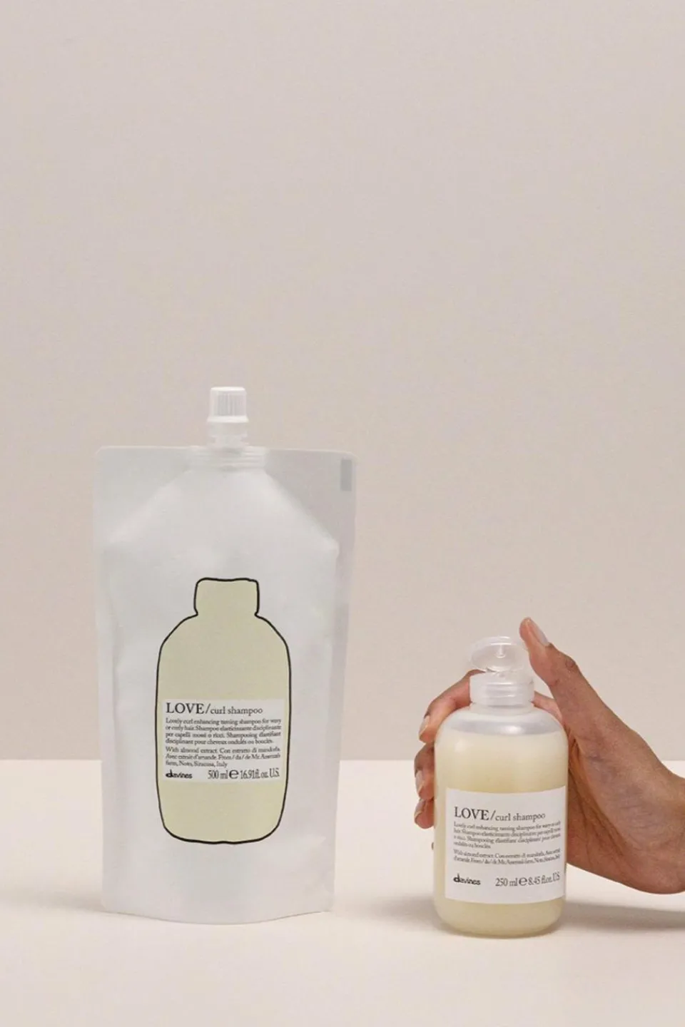 Discount Davines Shampoing disciplinant rechargeable pour cheveux ondulés et bouclés Love Curl