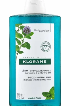 Klorane Shampoing détox à la Menthe aquatique bio pour cheveux normaux