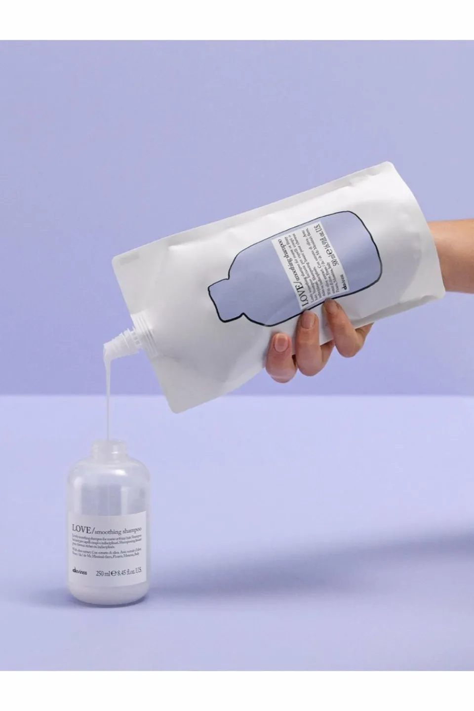 Davines Shampoing rechargeable pour cheveux indisciplinés Love Smooth