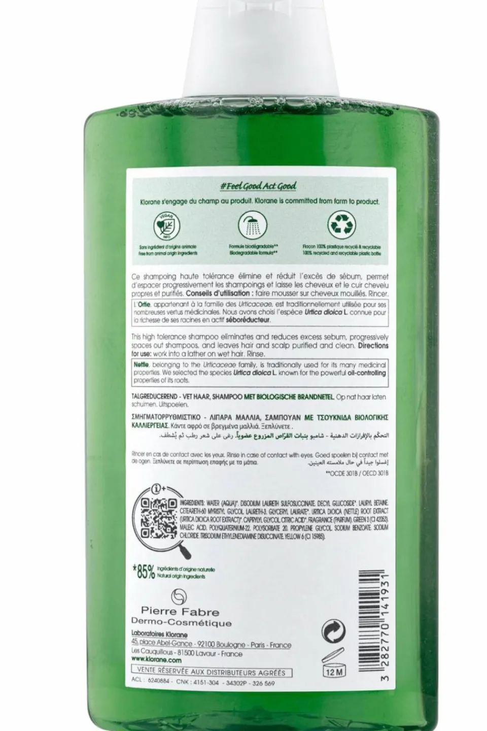 Discount Klorane Shampoing séboréducteur à l’ortie bio pour cheveux gras