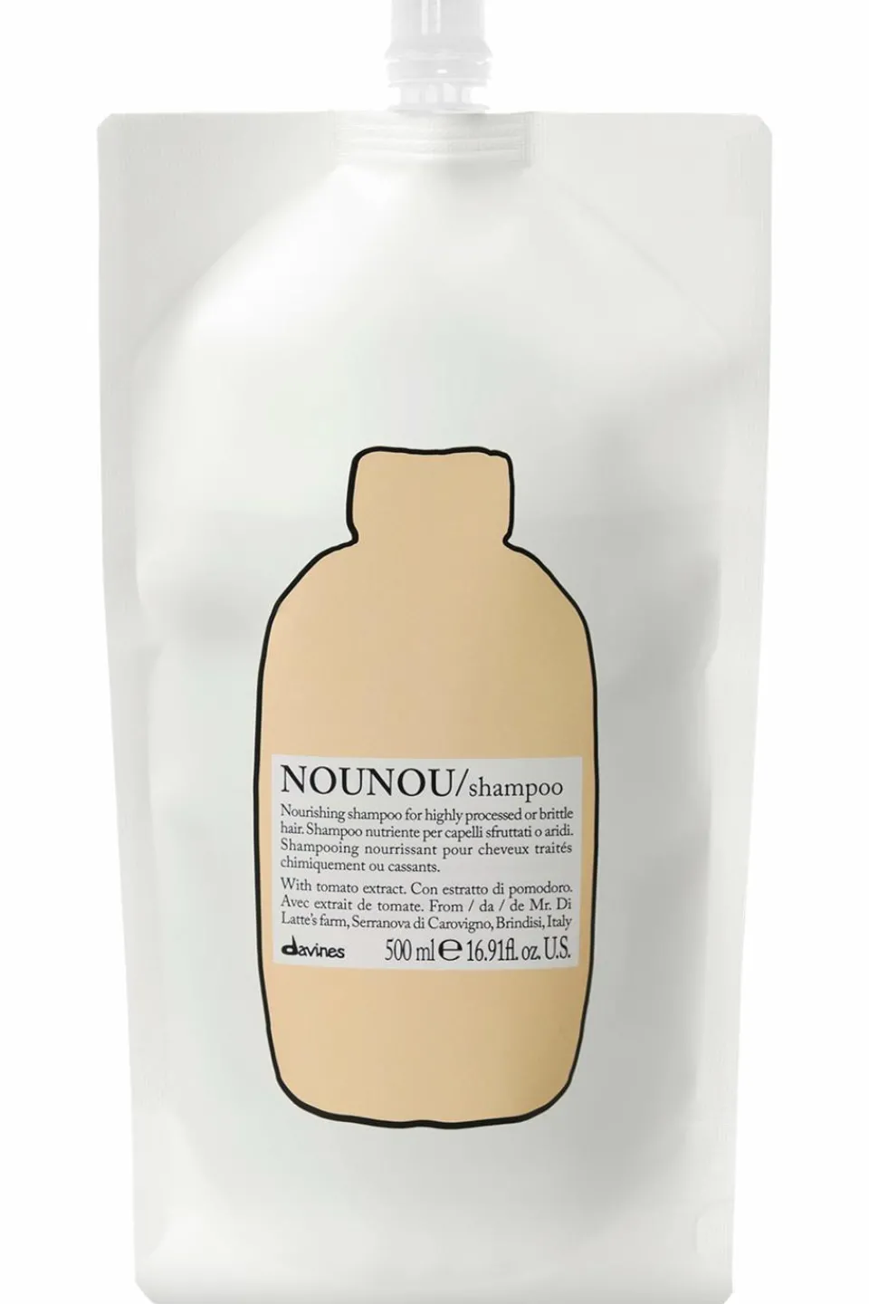 Discount Davines Shampooing nourrissant rechargeable pour cheveux abimés Nounou