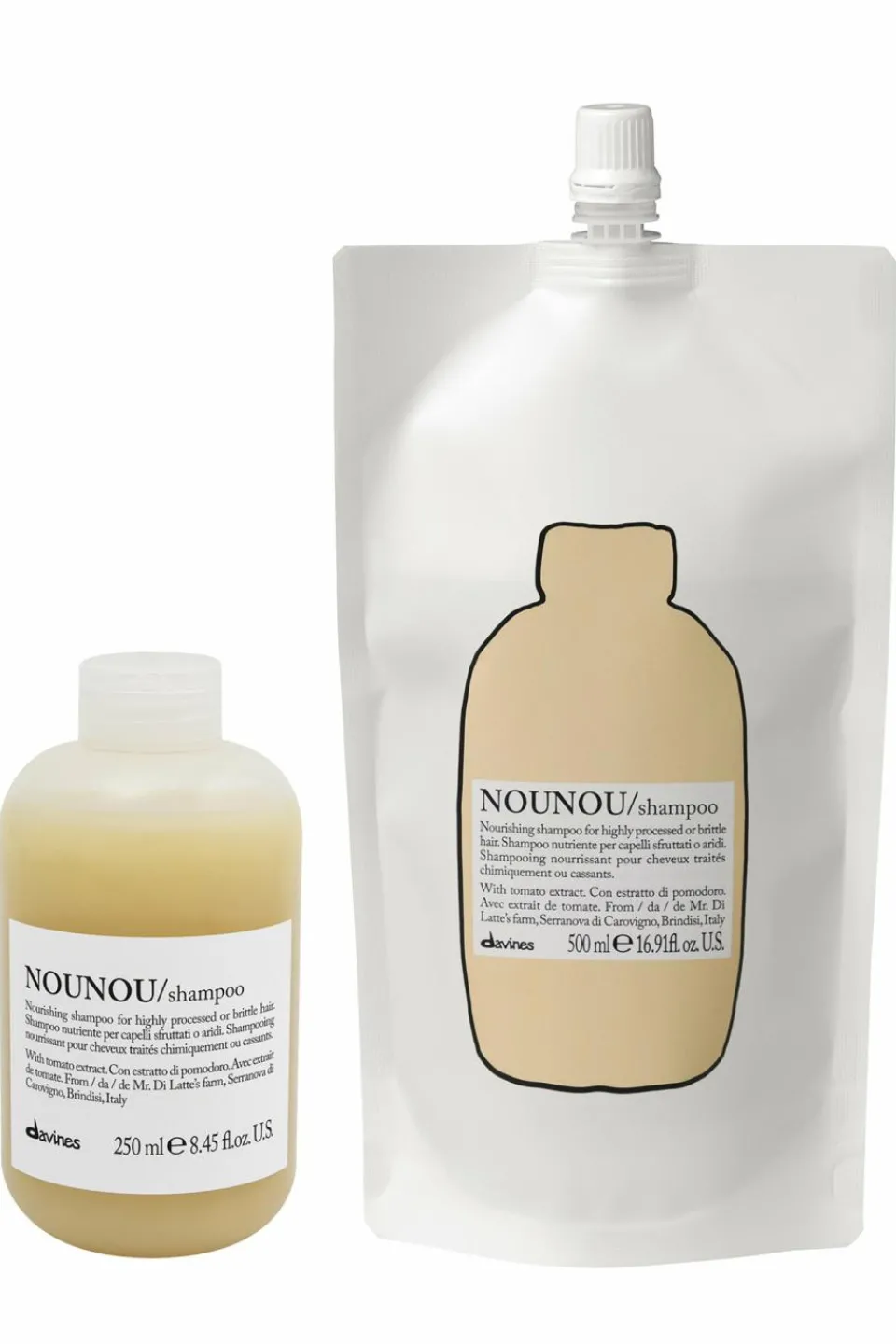 Discount Davines Shampooing nourrissant rechargeable pour cheveux abimés Nounou