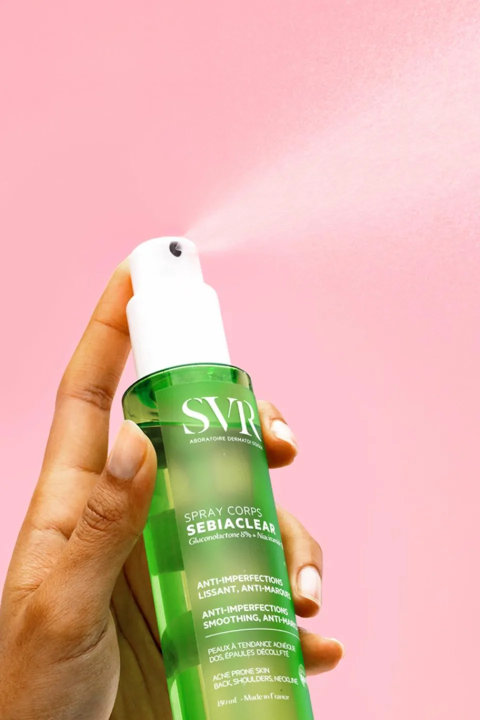 Clearance SVR Spray corps pour peaux à tendance acnéique Sebiaclear