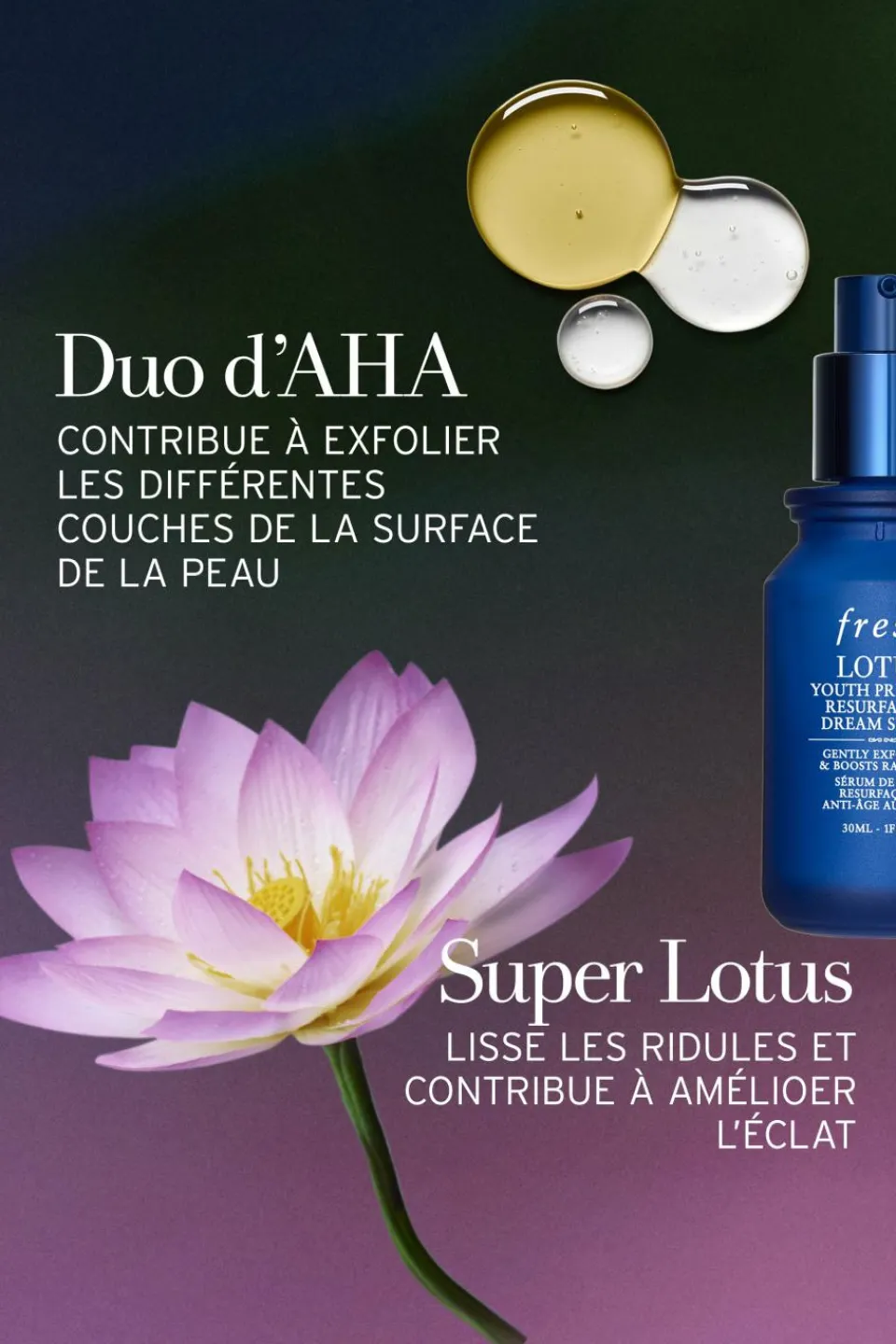 Hot Fresh Sérum de nuit anti-âge au lotus et aux AHAs